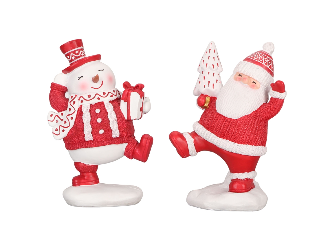 Figura Papai Noel e Boneco Neve Natal Colorida Worten