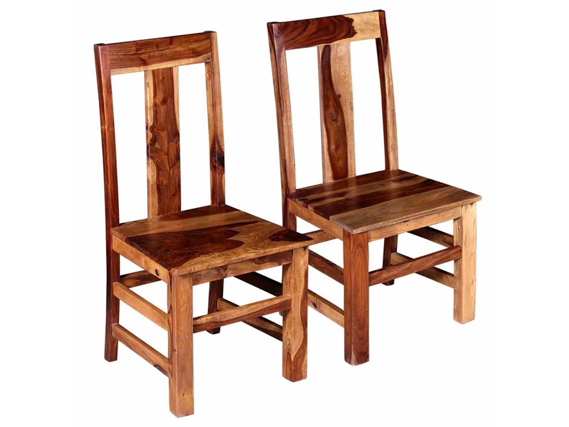 Vidaxl Cadeiras De Jantar 2 Pcs Madeira Acácia Maciça