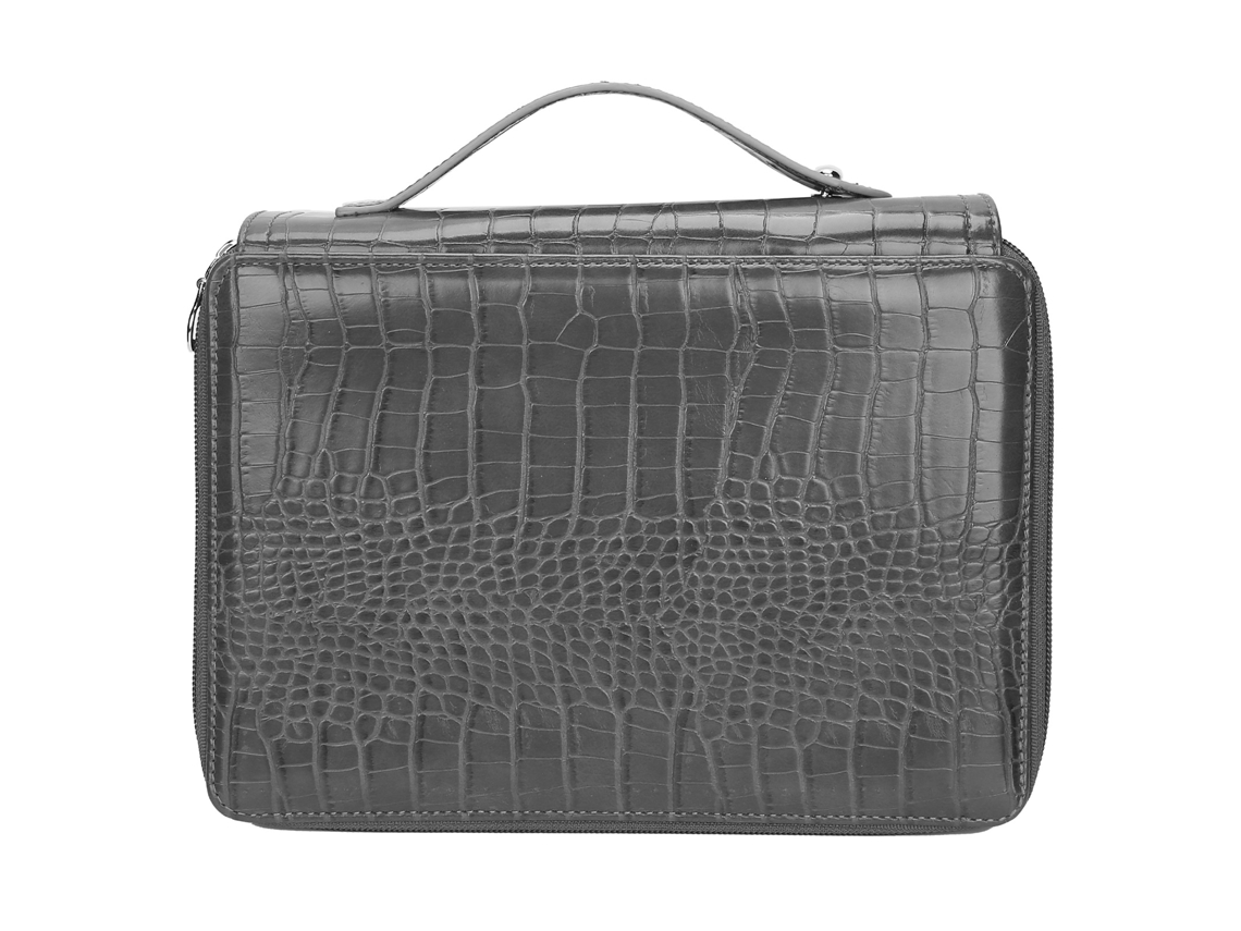 Estuche de Lapices Con 200 Espacios 4 Capas Cremallera Almacenamiento Clasificado Gris Funda Pu para Utensilios Escolares