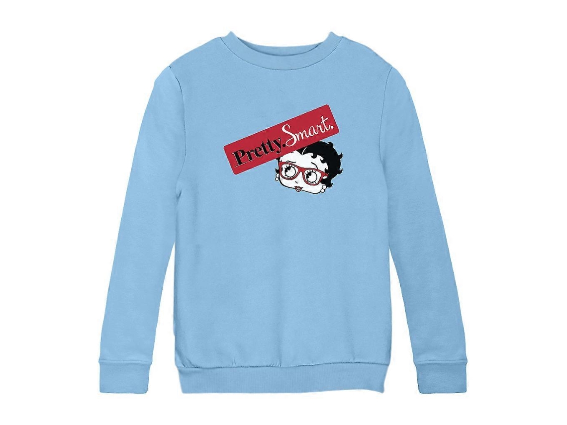 Oculos dá um toque de Betty Boop. Bonita. Inteligente. Moletom infantil.