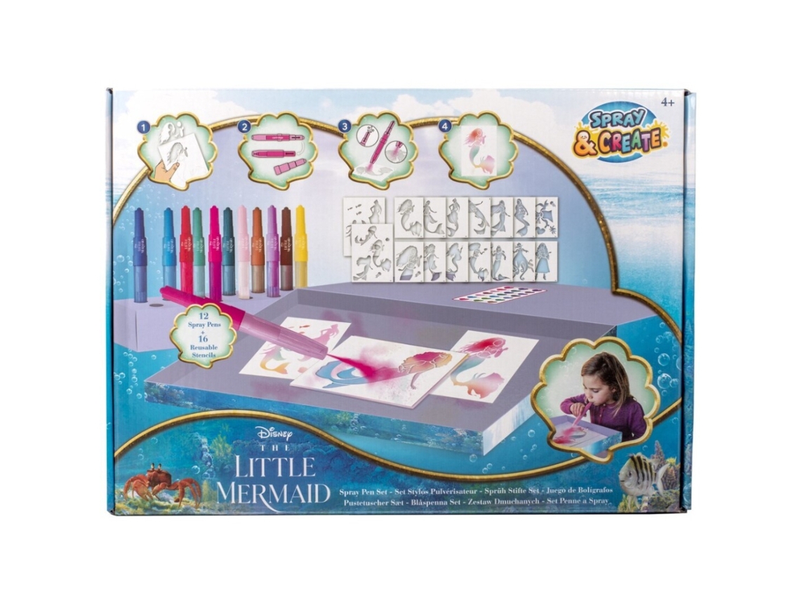 Conjunto De Aerógrafo E Estêncil Da Pequena Sereia 87315
