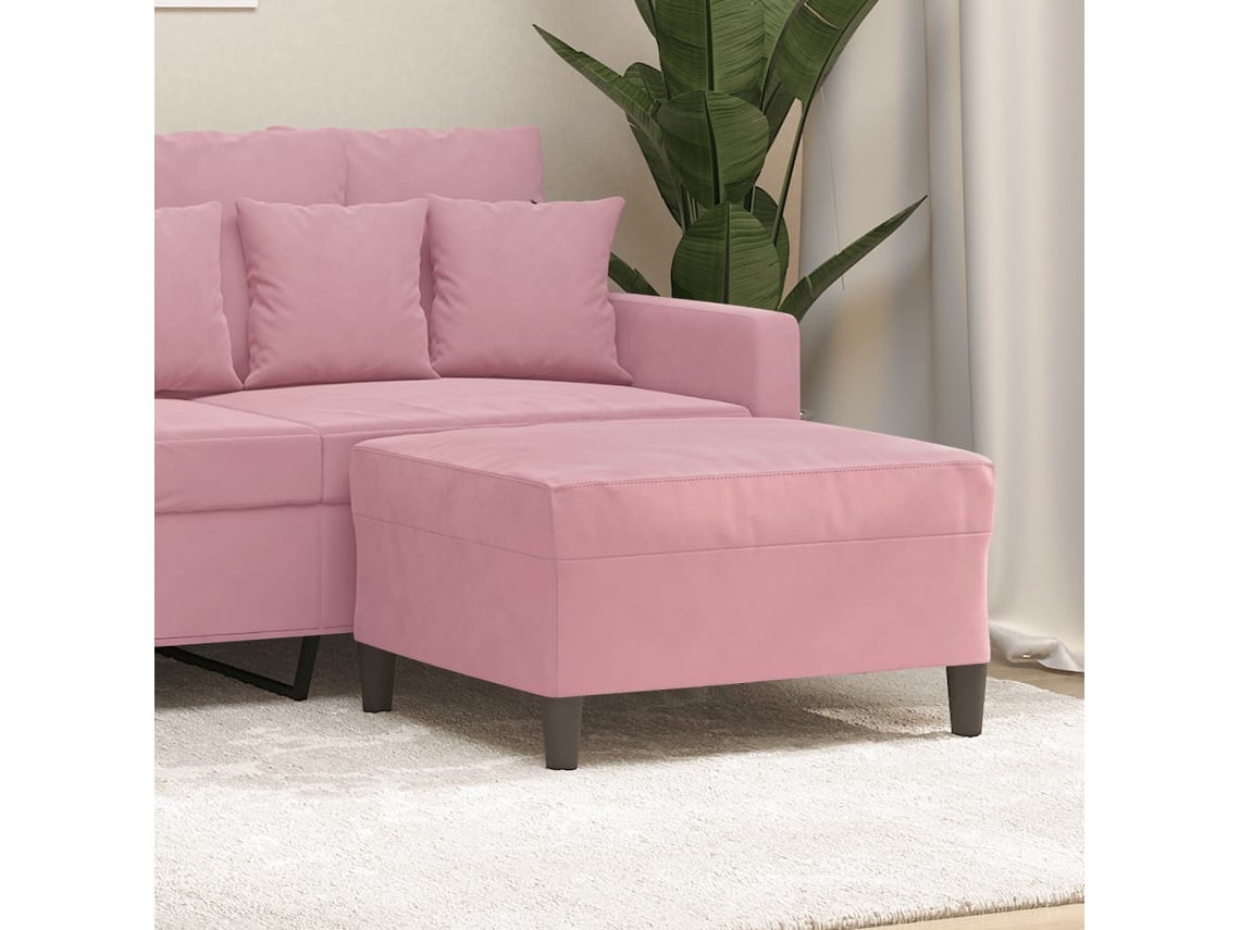Vidaxl Apoio De Pés 70x55x41 Cm Veludo Rosa