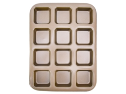 Mini Formas Para Assar Pão, Forma Para Brownie Com 12 Cavidades, Forma De Aço Carbono Para Muffins, Cupcakes E Pão, Molde Divisor Dourado Zeuxo