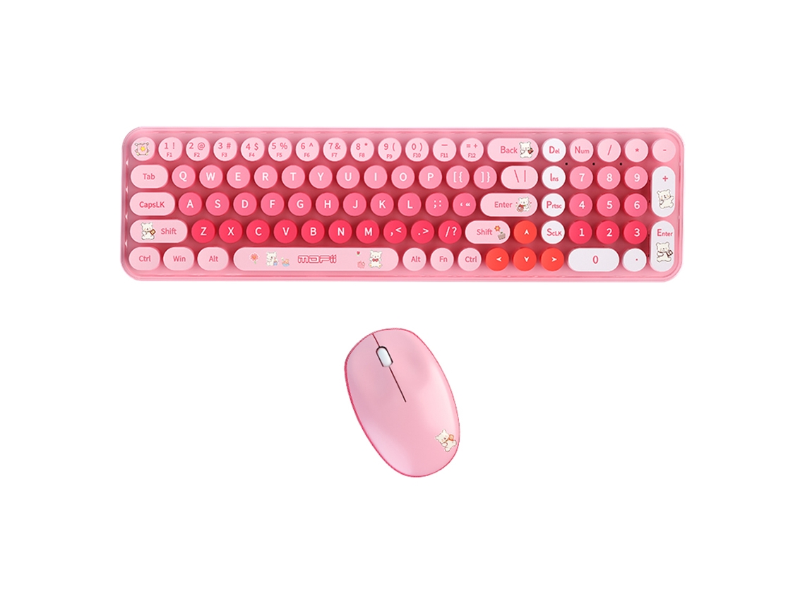 Conjunto De Teclado E Mouse Sem Fio Mofii Babybear 2.4g Usb Ergonômico Silencioso Para Escritório