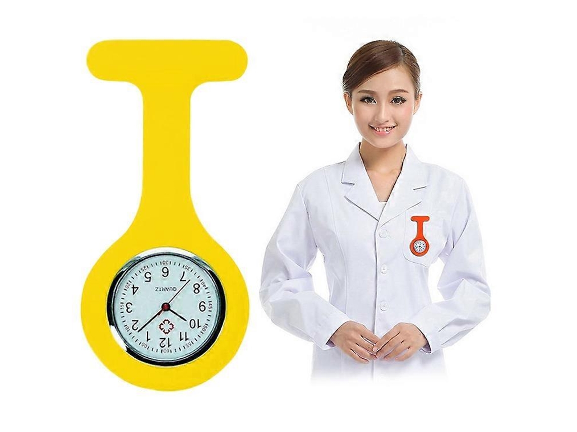 Relógio De Pulso Portátil De Silicone Redondo Para Enfermeira, Com Mecanismo De Quartzo E Alfinete.