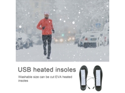 Sola De Sapato Aquecida Usb (aquecimento Rápido Lavável)