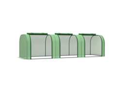 Estufa 295x100x80cm para Jardim Varanda Estufa Pequena para Cultivo de Plantas com 3 Janelas Estrutura de Aço e Pvc Verde BTFORUS