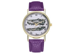 Reloj Analógico De Cuarzo Moda Hombre Mujer Cuero Pu Reloj De Pulsera (morado)