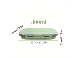 Recipiente Dobrável De Silicone Para Alimentos (800 Ml), Próprio Para Micro-ondas.