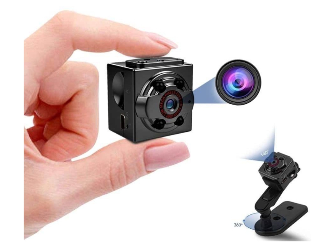 Minicâmera SQ8 1080P Full HD com visão noturna e movimento ativado para câmeras de segurança ocultas internas e externas Bestvite (preta)