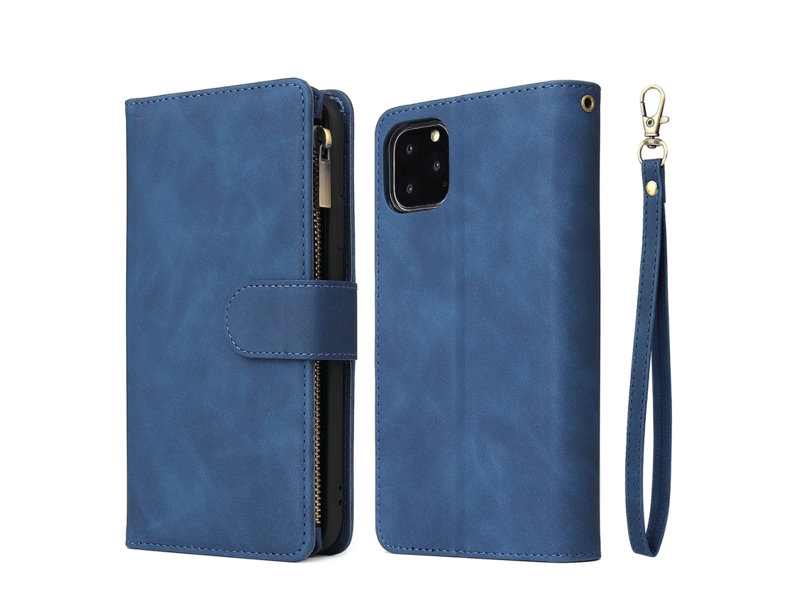 Estojo para Telefone EOOCOO (fecho Zipper com Múltiplos Cartões para Iphone)