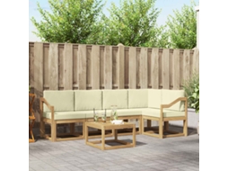 Vidaxl Conjunto De Sofás Para Exterior 6 Unid. Branco E Creme
