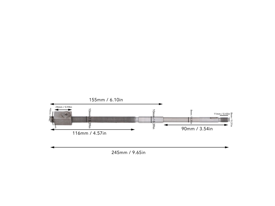 Laxiscreed Vara De Substituição Para Fuso De Torno Em Ferro Fundido, Rosca M10x1.0 Esquerda