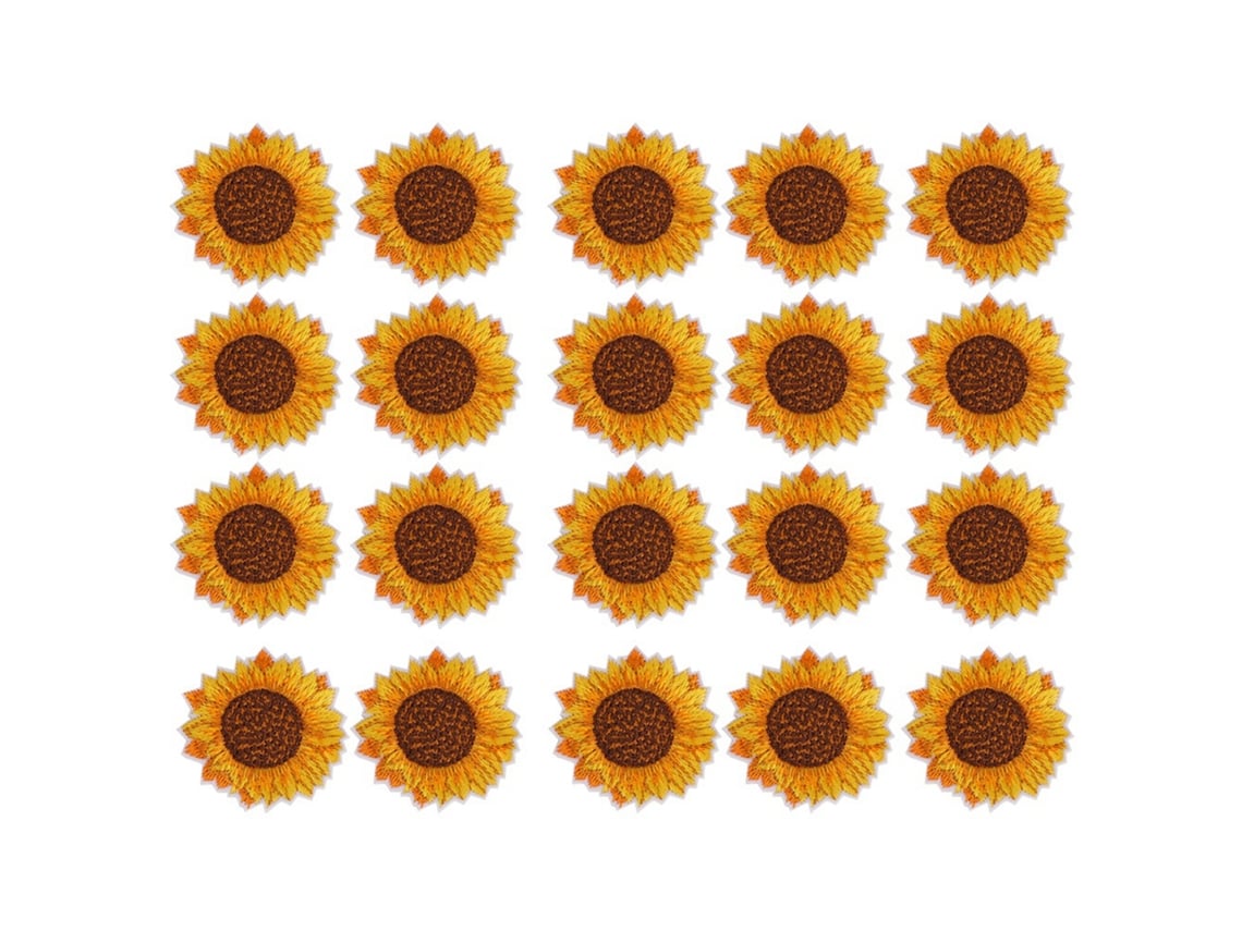 Patch Bordado Girassol Diy 20 Unid