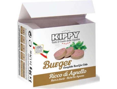 KIPPY Hambúrguers De Cordeiro - Gato - 3 x 50 gr