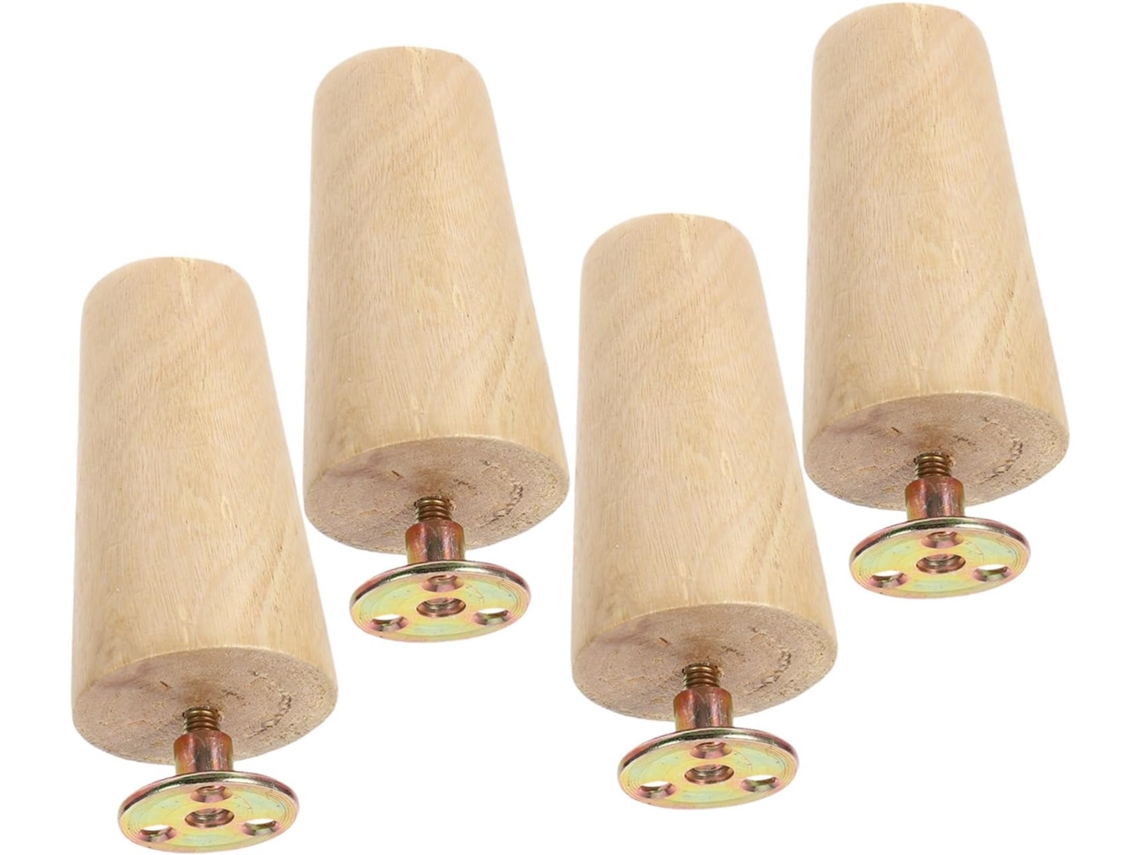 Operitacx Conjunto De 4 Pés Madeira Para Móveis, Suportes Para Mesa, Cama, Sofá, Armário, Console, Extensores Para Casa