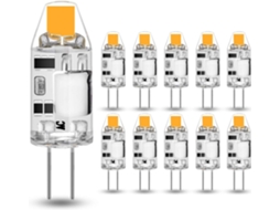 Pacote Com 10 Lâmpadas Led G4 De 2 W, 3000 K, Branco Quente, 200 Lm, 12 V Brilvibera