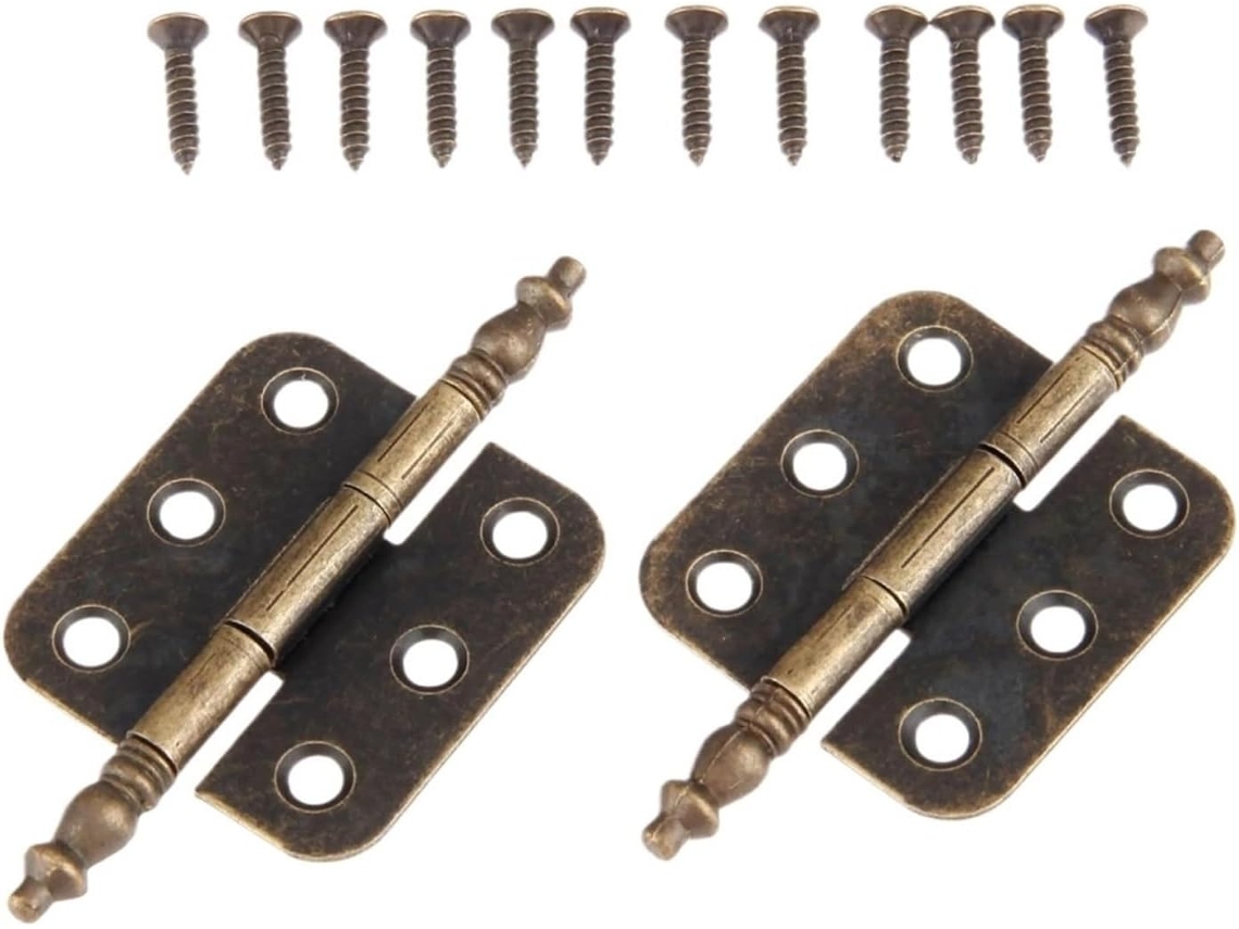 Dobradiças Giratórias Ocultas Para Portas, 2 Peças, 6 Furos, 70x 35mm, Dobradiça Decorativa Para Móveis