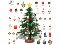 Mini Árvore de Natal de Madeira para Mesa