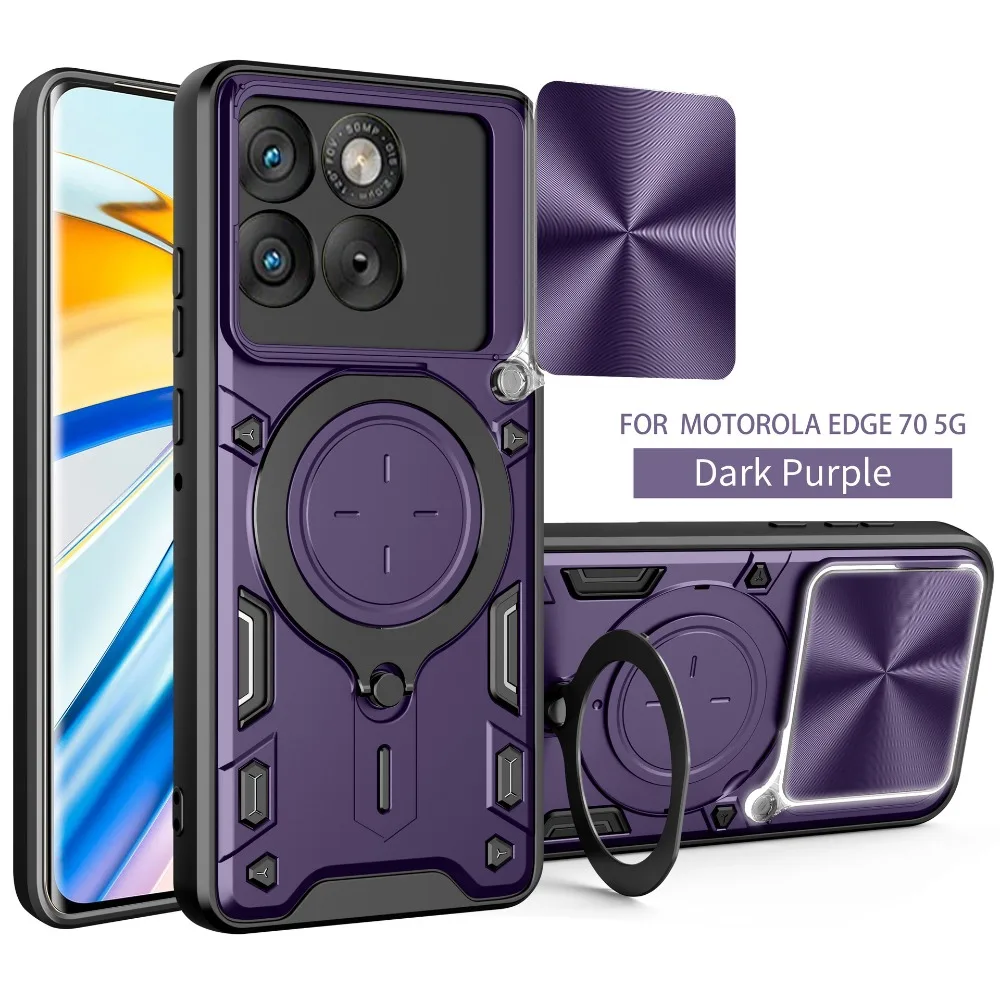 (roxo, Motorola Edge 50 Pro) Capa Protetora Magnética Deslizante Para Lente Da Câmera No Carro