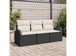 Vidaxl Conjunto De Sofá De Jardim 3 Unid. Preto E Branco