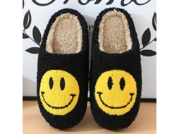 Pantuflas de Algodão com Peluche Carita 37 38 Negro S/MARCA