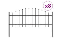 Conjunto 8 Barreira De Jardim Vidaxl Cinzento Aço Revestido A Pó (170 X 115 Cm)