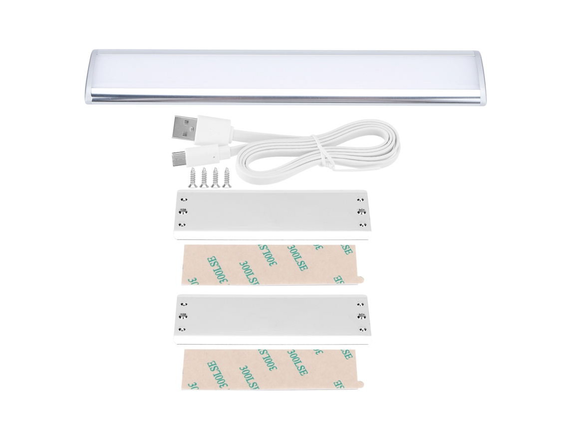 Rebe-luz Led Sem Fio Para Armário Com Controle Remoto Regulável 24cm Branco Frio 6500k
