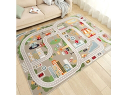 Tapete De Sala Ehstmind Jogos Brincar City Life Carros Trens Brinquedo Multicor (100x50x50cm)