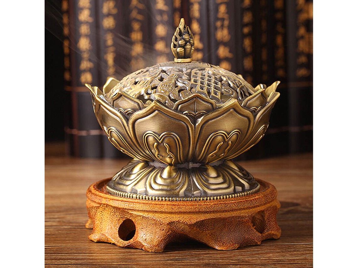 Laxiscreed Incensário Decorativo De Loto, Presente Criativo Para Casa, Assento Único Em Liga Artesanal