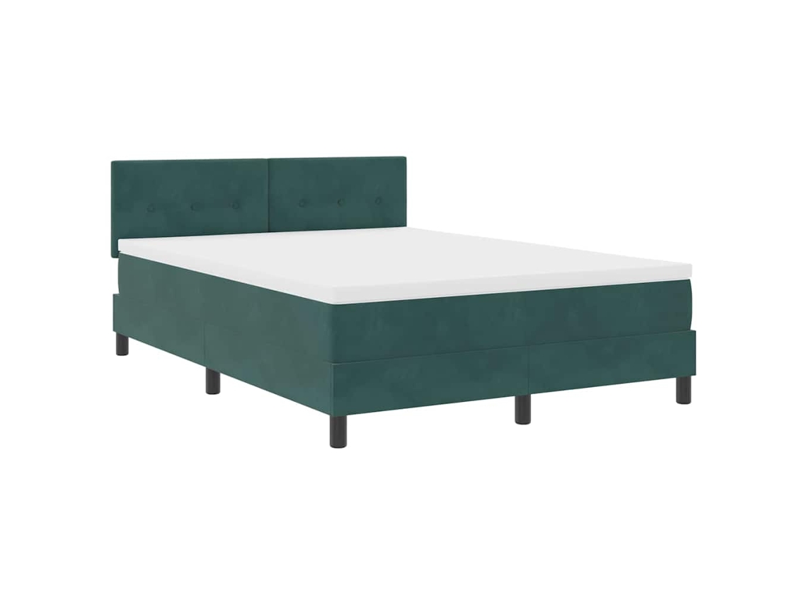 Maison Exclusive - Cama Box Spring Led Verde Escuro 160 X 200 Cm Veludo