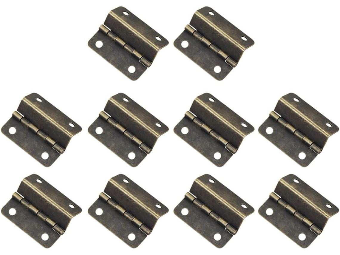 Yardenfun Conjunto De 10 Dobradiças Triplas Madeira Em Ângulo Reto Para Armários Cozinha E Espelhos Vestir