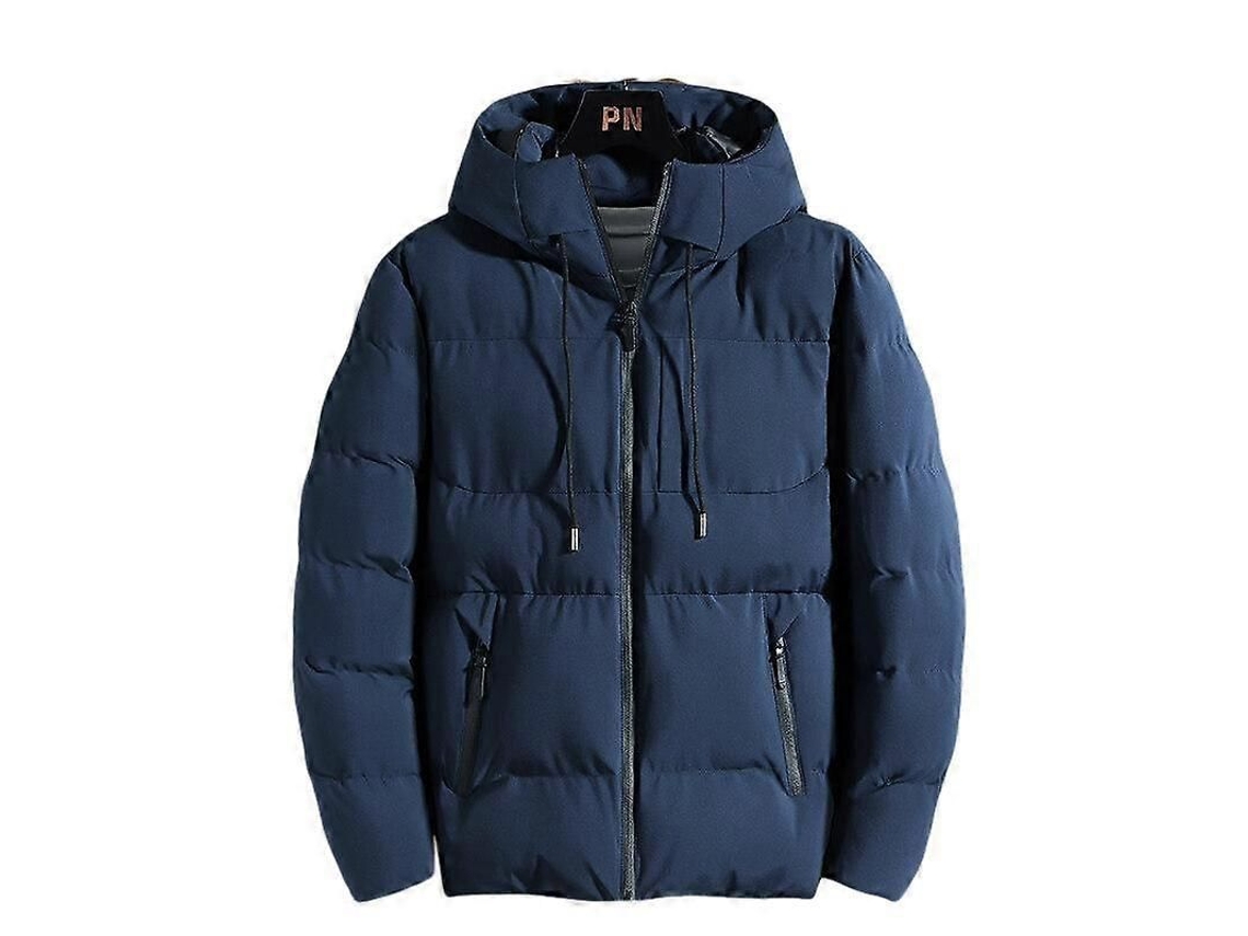 Chaqueta de Invierno Casual para Hombre Con Capucha Relleno de Algodón Estilo Coreano Abrigo Grueso Poliéster Cremallera Talla M 4xl Gris Negro Azul