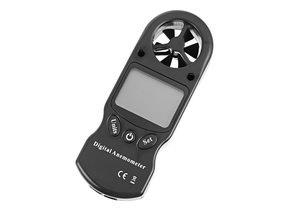 Mini Anemômetro Digital Portátil, 1 Unidade, Plástico Preto
