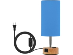 Luminária de mesa pequena Yuiboo azul para quarto, com portas USB CEA e 3 temperaturas de cor para mesa.