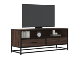 Vidaxl Móvel Tv 100x34,5x40 Cm Deriv. Madeira/metal Carvalho Castanho