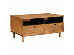 Vidaxl Mesa De Centro Marrom Claro 80 X 54 X 40 Cm
