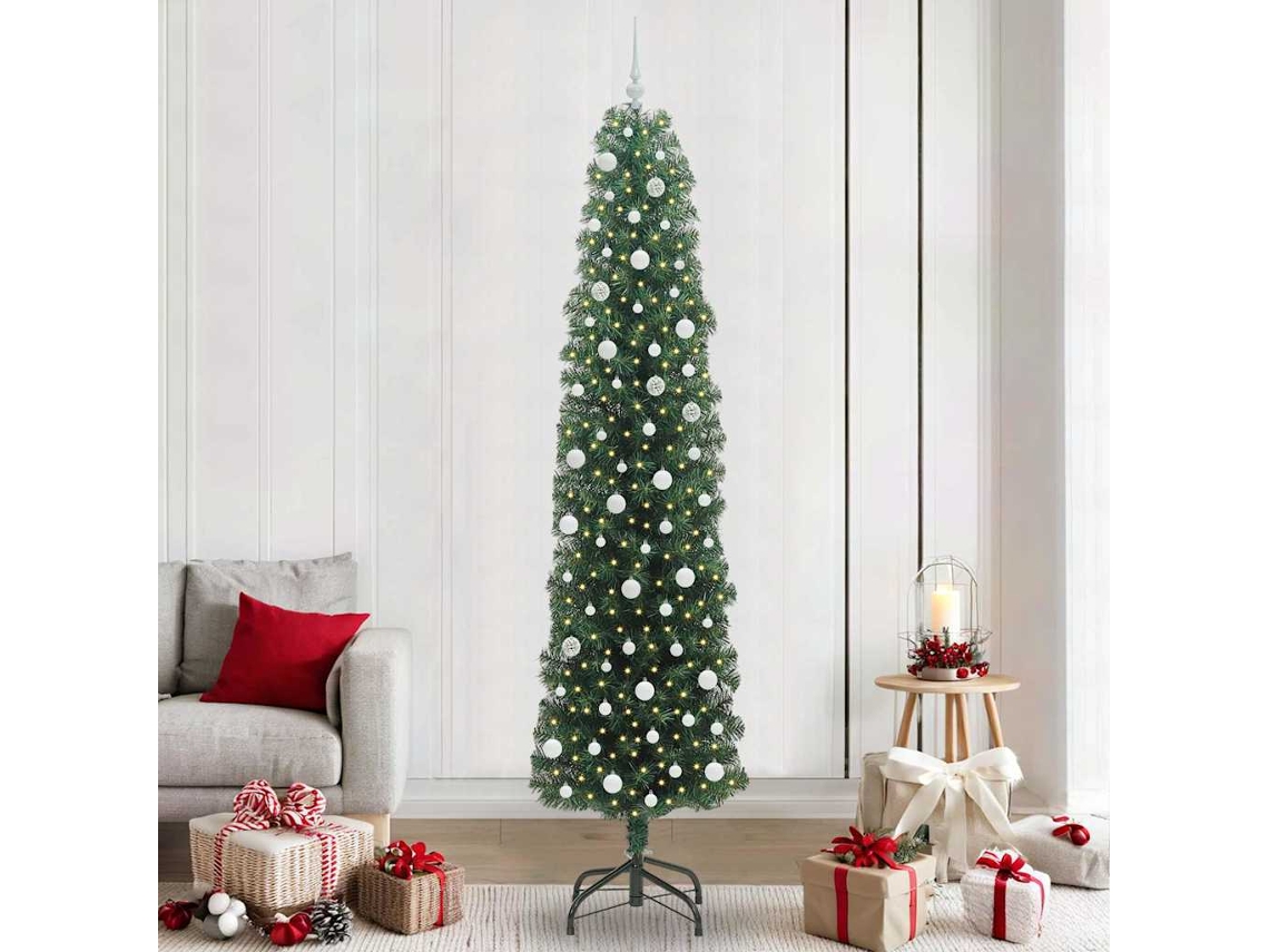 Vidaxl Árvore De Natal Artificial Verde 240 Cm Pvc E Aço E Plástico