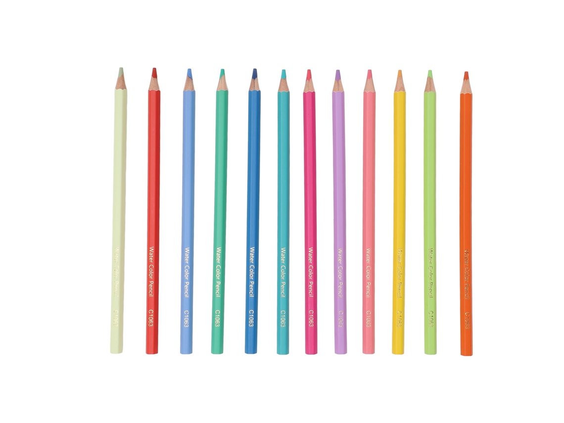 Set De 12 Lápices De Colores De Madera Con Mango Antideslizante Hexagonal Para Escritura Y Diario