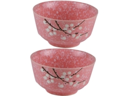 Conjunto De 2 Tigelas De Cerâmica Rosa, 12,7 Cm (5 Polegadas