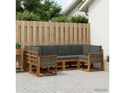 Vidaxl Conjunto De Sofás Para Exterior 6 Unid. Natural E Antracite