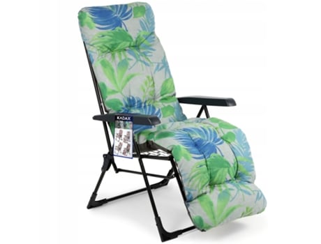 Tumbona Jardín Silla De Playa Reposapiés Plegable Cojín Chaise Longue Kadax