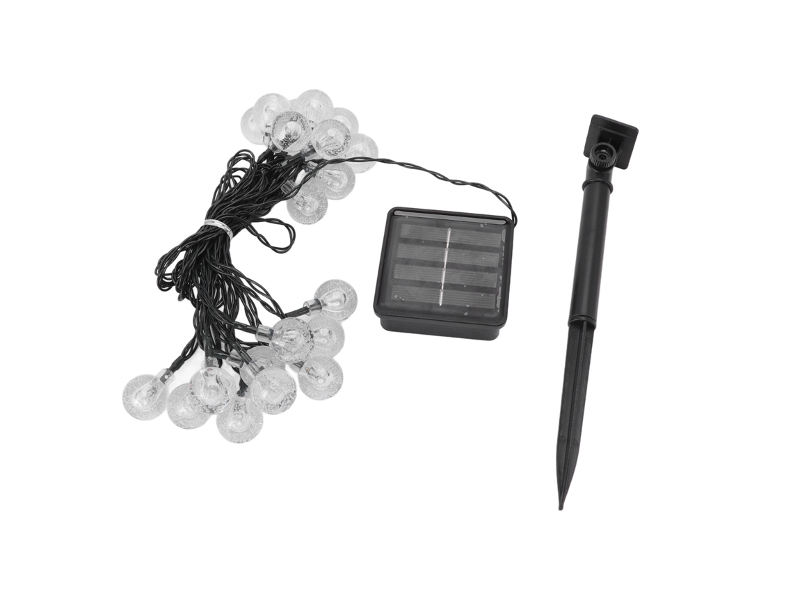 Rebe-luces De Cadena Solares 20 Led Ip65 Impermeables 2 Modos Lámpara De Bolas Decorativa Exterior Para Camping Fiesta 16.4ft Luz Blanca