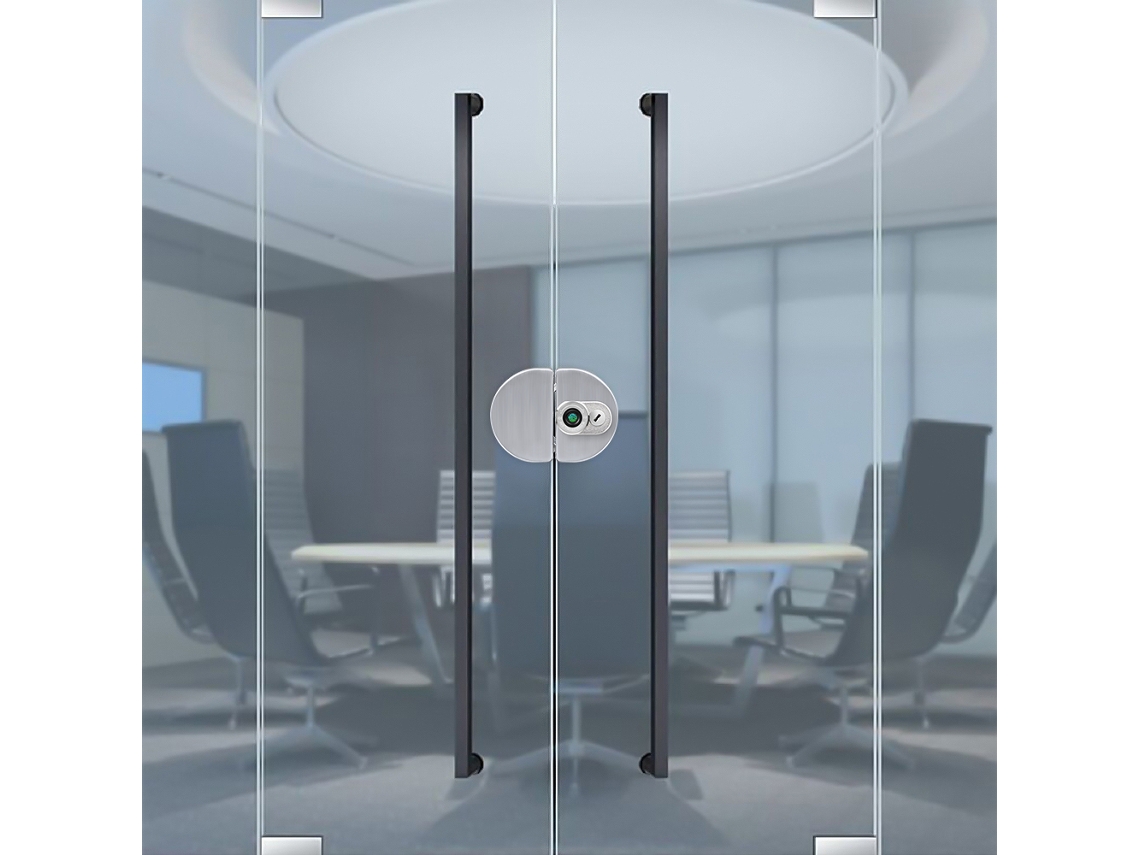 Laxiscreed Fechadura Para Porta De Vidro Com Desbloqueio Por Impressão Digital, App, Chave E 100 Grupos De Usuários