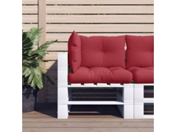 Vidaxl Almofadões Para Móveis De Paletes 3 Pcs Tecido Vermelho Tinto