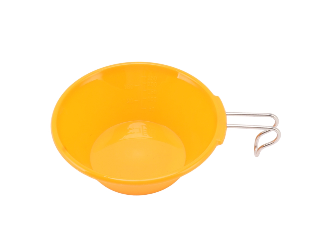 Tigela copo Mochileiro Portátil 250ml Plástico Pbt para Acampamento Hiking Laranja