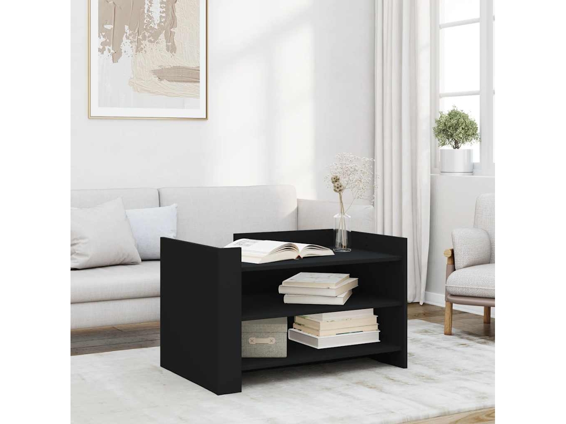 Vidaxl Mesa De Centro 80x50x50 Cm Derivados De Madeira Preto
