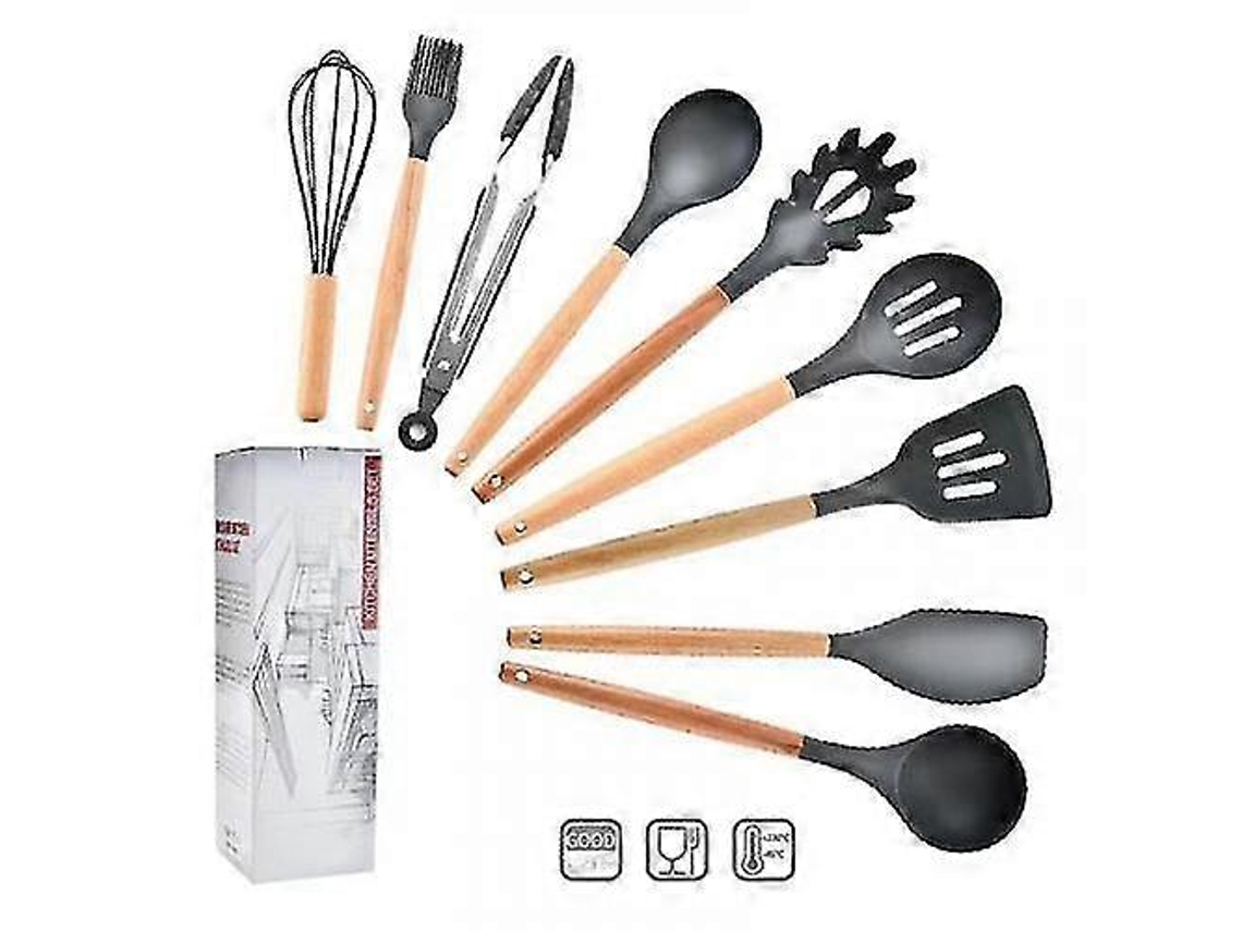 Conjunto De Utensílios De Cozinha De Silicone Com 8/9/11 Peças | Conjunto De Utensílios De Cozinha Com 9 Peças Aquaforge