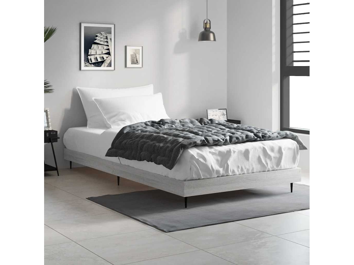 Vidaxl Estrutura Cama 90x200 Cm Derivados De Madeira Cinzento Sonoma