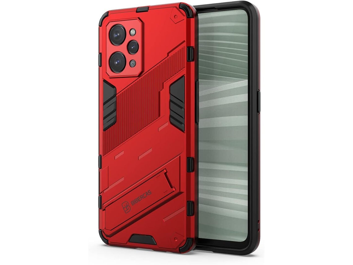 Capa Protetora Antichoque Multiângulo Proteção Párachoques para Realme Realme C31 HONGWE. Vermelho